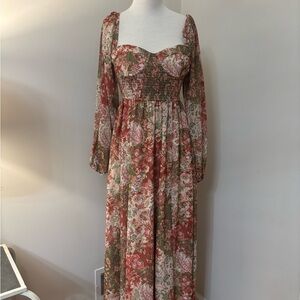 Hutch Floral Smocked Maxi Dress S